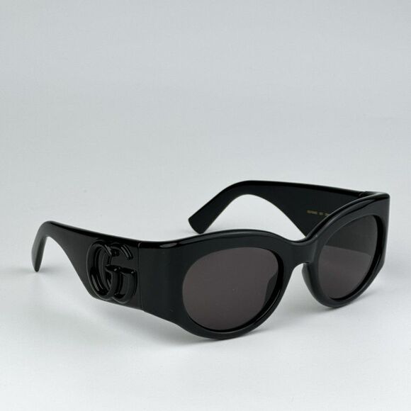 NEW Gucci GG1544S 001 Black Grey Unisex Oval Sunglasses GG 1544S - Picture 5 of 10